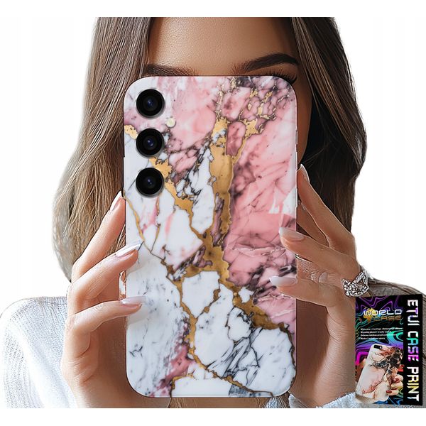 Custodia Per Samsung Galaxy S24 Plus - Marmo Bianco Rosa, Motivi In Pietra-image