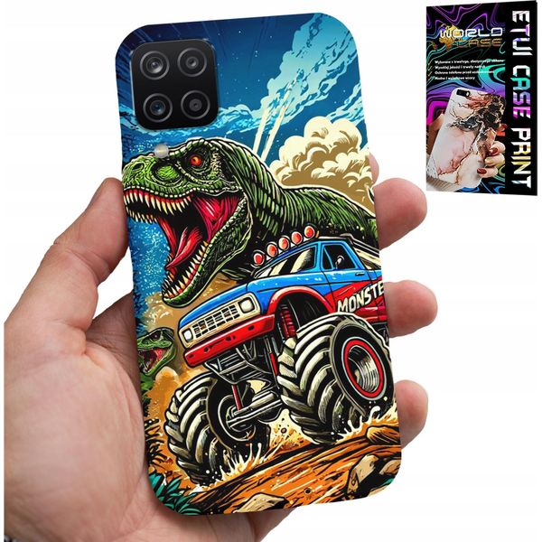 Custodia Per Samsung A12 / M12 -Dinosauro In Design Monstertruck Per Bambini-image