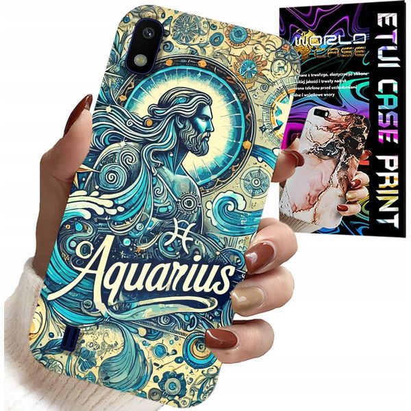 Custodia Per Samsung A10 - Segno Zodiacale, Acquario, Retro Astronomico-image