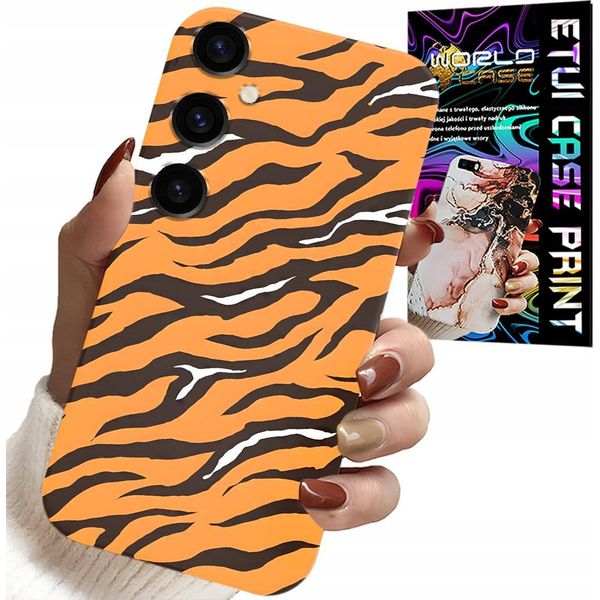 Custodia Per Samsung Galaxy A05S - Cover Posteriore A Strisce Di Tigre + Vetro-image
