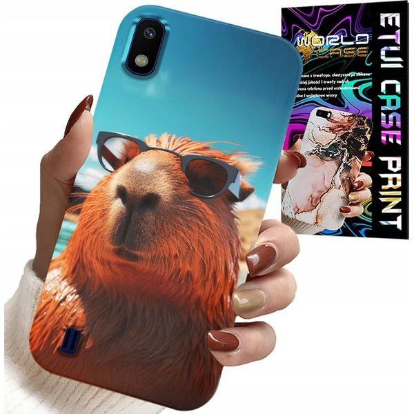 Custodia Per Samsung A10 - Dolce Capibara, Custodia + Vetro Capibara-image
