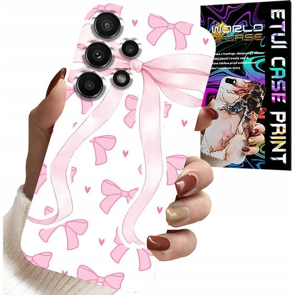 Custodia Per Samsung Galaxy A32 4G - Custodia Con Nastri Rosa E Design Alla Moda-image