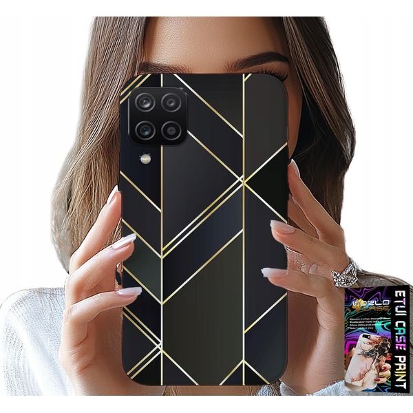 Custodia Per Samsung A12 / M12 - Cornici Dorate, Design Elegante + Vetro-image