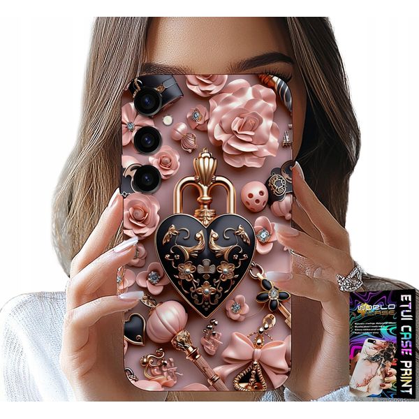 Custodia Per Samsung Galaxy M15 5G - Design Femminile Lucchetto Cuore + Vetro-image