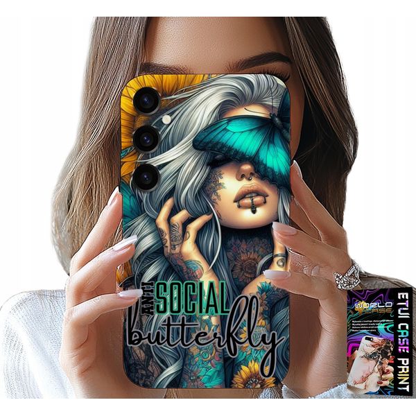 Custodia Per Samsung Galaxy S24 Fe - Anti Social, Butterfly, Butterfly, Femminile-image