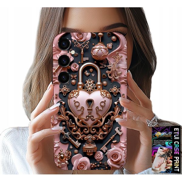 Custodia Per Samsung Galaxy M15 5G - Design Femminile E Di Tendenza, Lucchetto Cuore Rosa-image
