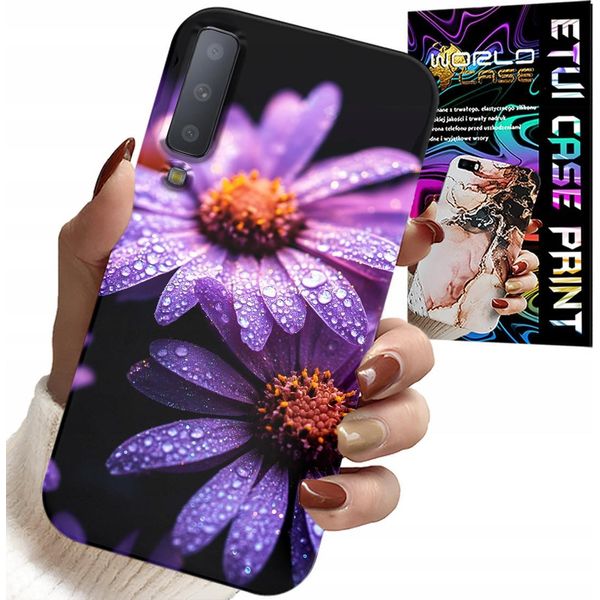 Custodia Per Samsung A7 2018 - Custodia Cover Fiori Rosa Margherita-image