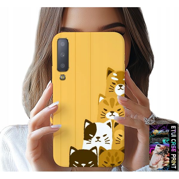Custodia Per Samsung A7 2018 - Love Cat, Disegni Con Gatti, Custodia + Vetro-image