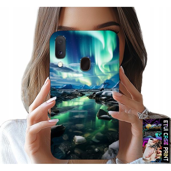 Custodia Per Samsung Galaxy A20E - Custodia Alaska Aurora Boreale + Vetro-image