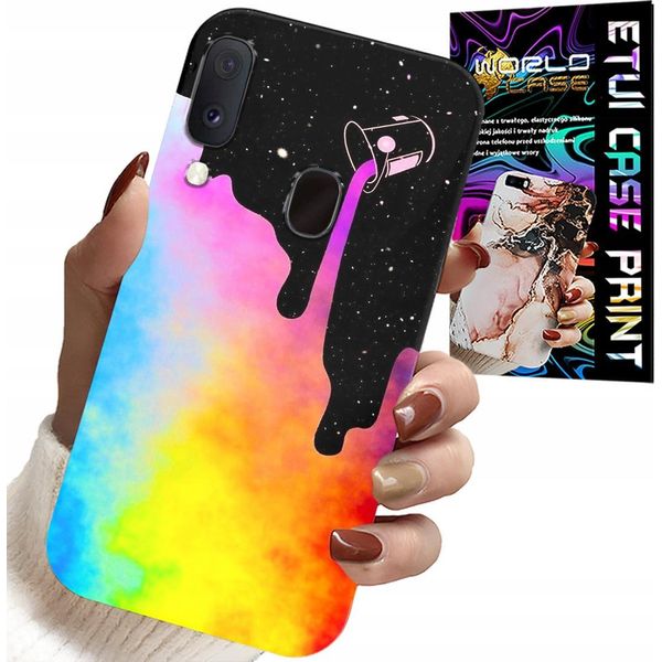 Custodia Per Samsung Galaxy A20E - Motivi Colorati Arcobaleno, Vernice + Lamina-image