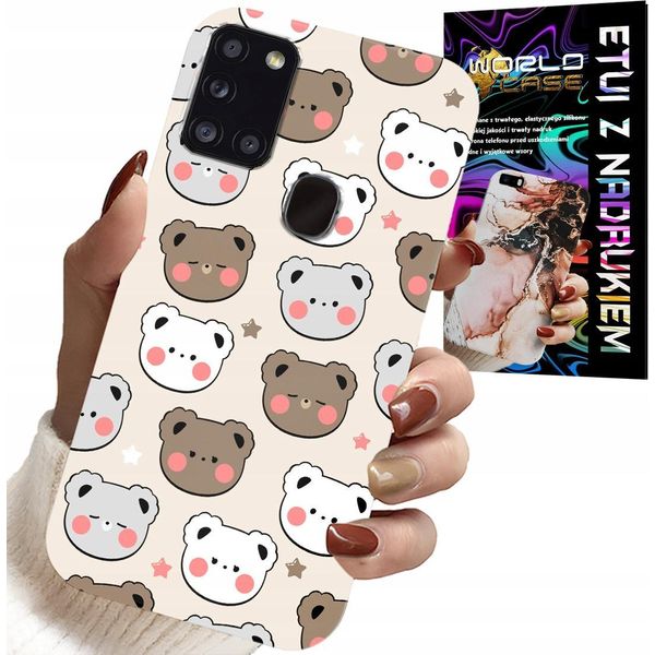 Etui Per Samsung Galaxy A21S - Disegni Di Orsacchiotti Per Bambini + Vetro-image