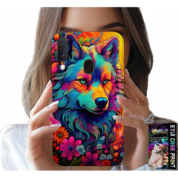 Custodia Per Samsung Galaxy A40 - Disegni Colorati, Custodia Swora Wolf Pack-image