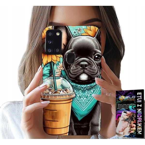 Etui Per Samsung Galaxy A21S - Buldog Coffi Love, Sunshine, Psi Case-image