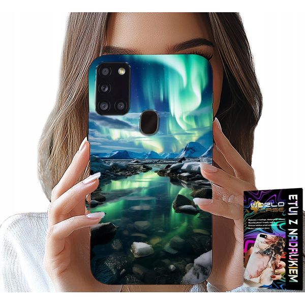 Etui Per Samsung Galaxy A21S - Alaska Aurora Boreale Caso + Vetro-image