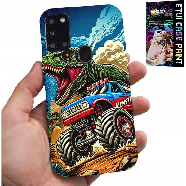 Etui Per Samsung Galaxy A21S -Dinosauro In Monstertruck Modelli Per Bambini-image
