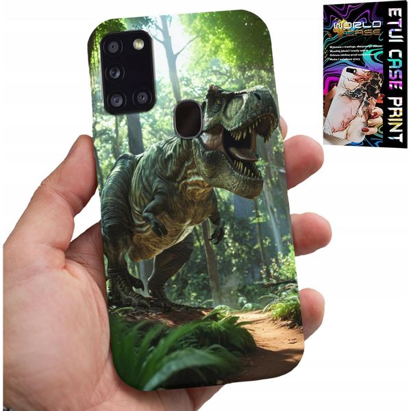 Etui Per Samsung Galaxy A21S - Dino Dinosauro Tyranoosaur Caso + Vetro-image