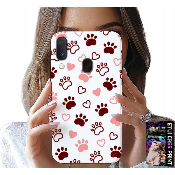 Custodia Per Samsung Galaxy A20E - Zampe Di Cane Su Sfondo Bianco, Cane, Gatto, Orso-image