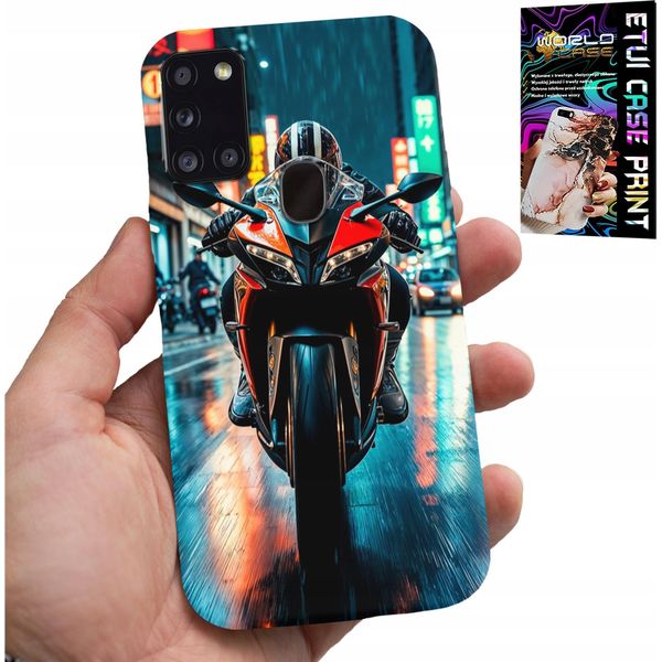 Etui Per Samsung Galaxy A21S - Motore, Motocicli Singola Immagine + Vetro-image