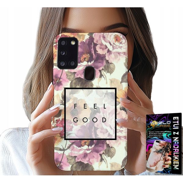 Etui Per Samsung Galaxy A21S - Design Fiore, Moderno Femminile + Vetro-image