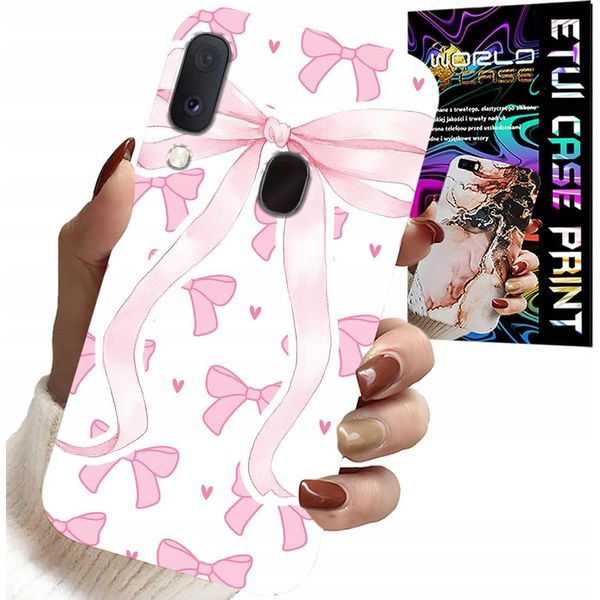 Custodia Per Samsung Galaxy A20E - Custodia Con Nastri Rosa E Disegni Di Moda-image