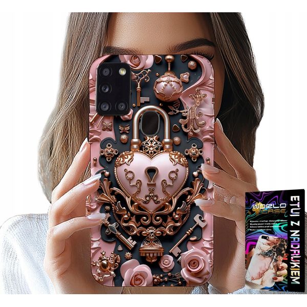 Etui Per Samsung Galaxy A21S - Femminile, Design Moderno, Dolly Heart Rose-image