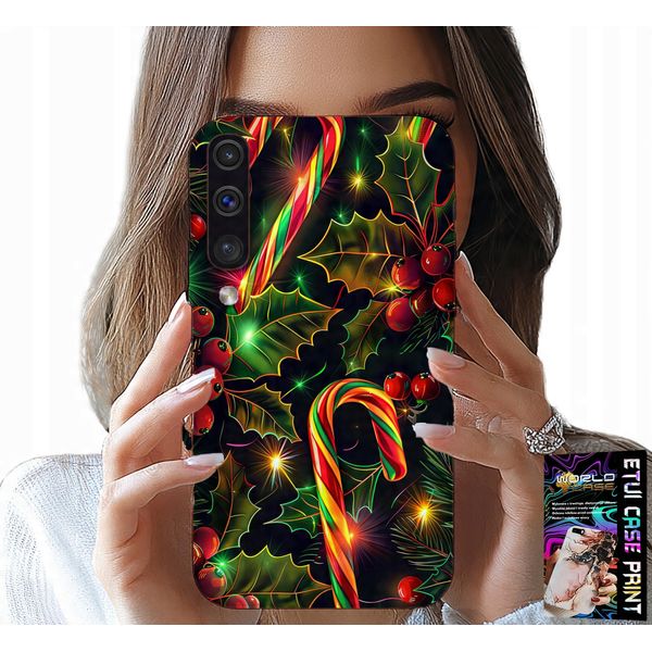 Custodia Per Samsung Galaxy A70 - Bastoncino Di Zucchero, Vischio, Albero Di Natale + Vetro-image