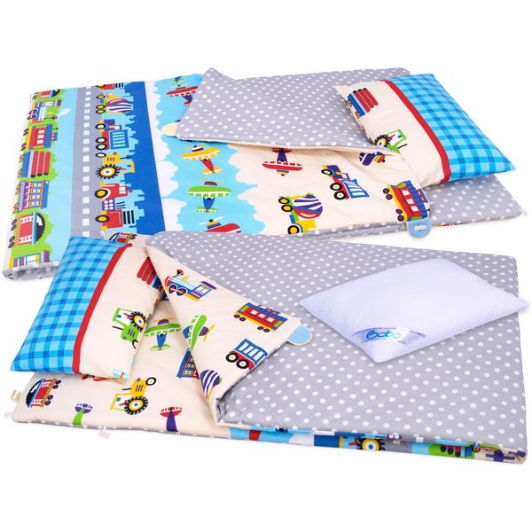 Biancheria Da Letto Con Imbottitura 220X80 Cm Allacciata Bobo Biancheria Da Letto In Cotone - Veicoli Colorati-image