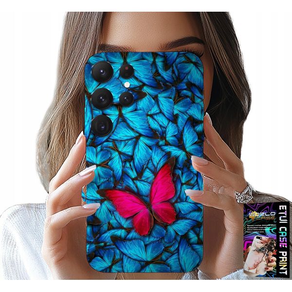 Custodia Per Samsung Galaxy S24 Ultra - Farfalla Blu, Farfalla, Disegni Femminili-image