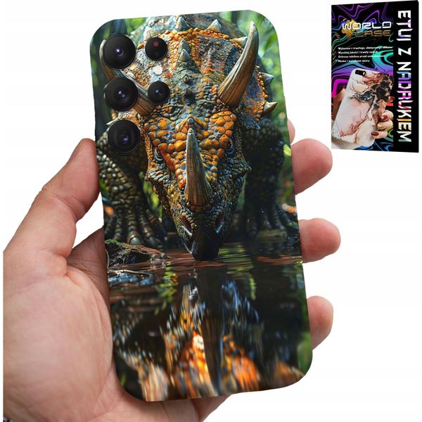 Etui Per Samsung Galaxy S22 Ultra - Dino Dinosauro Triceratopsem Futer-image