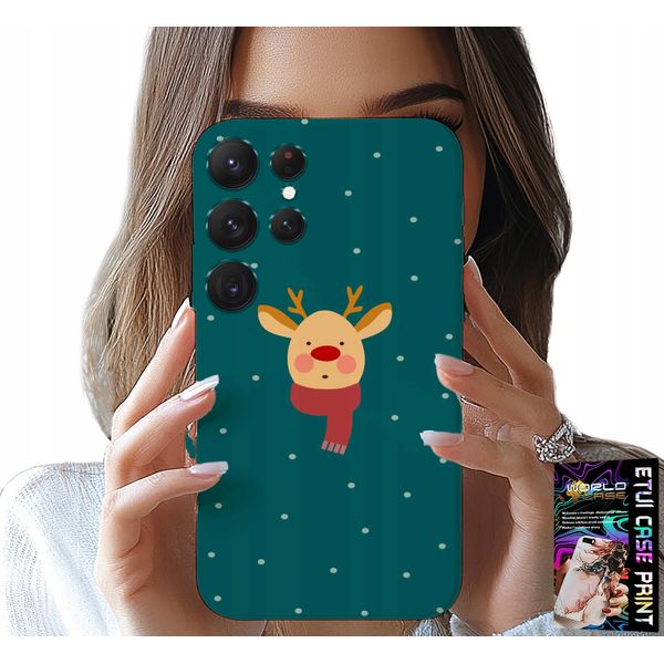 Etui Per Samsung Galaxy S22 Ultra - Rennifer Su Sfondo Verde Modelli Natalizi-image