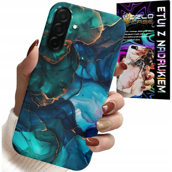 Custodia Per Samsung Galaxy A36 5G - Blu Verde Marmo Disegni Posteriori-image