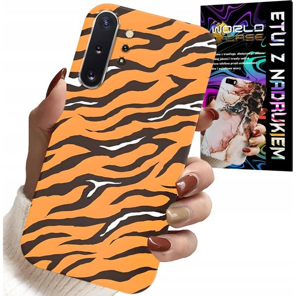 Custodia Per Samsung Note 10 Plus - Cover Posteriore A Strisce Di Tigre + Pellicola-image
