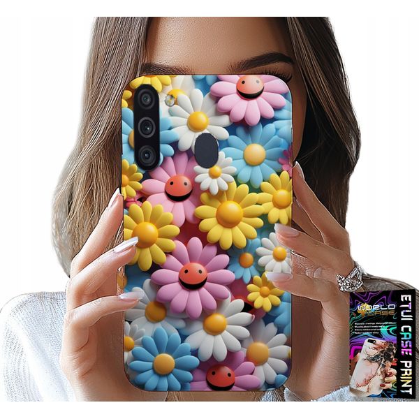 Custodia Per Samsung Galaxy A21 - Custodia Con Fiori Colorati E Margherite-image
