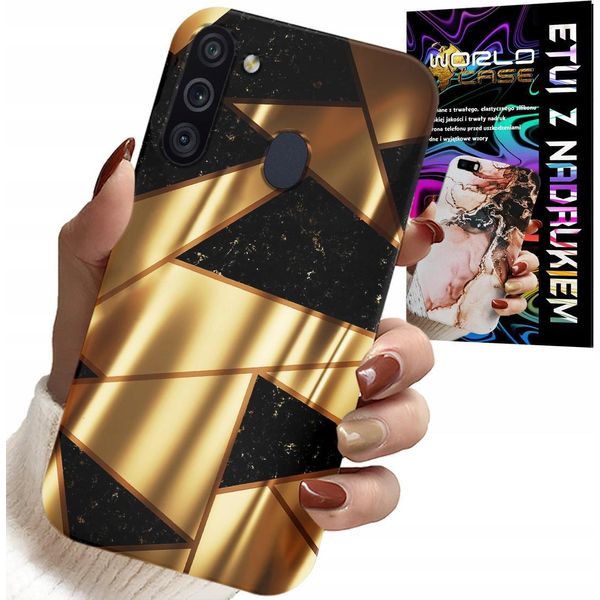 Custodia Per Samsung Galaxy A21 - Design Elegante Oro + Pellicola Idro-image