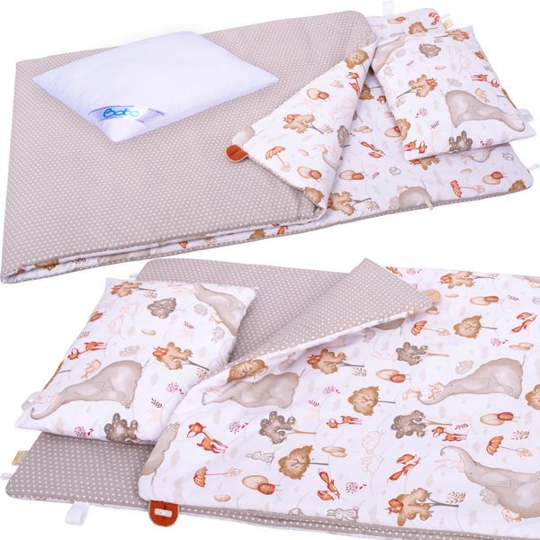 Biancheria Da Letto Con Imbottitura 220X80 Cm Allacciata Bobo In Cotone - Elefante E Amici-image