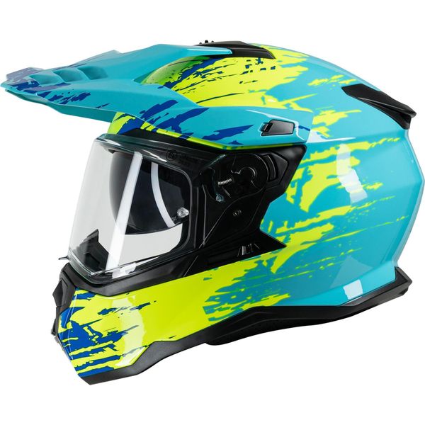 SPEC-X Casco Enduro "SX-62.01/R1"" Stinger Blu / Giallo, Taglia 63 / 64 = Xxl"-image