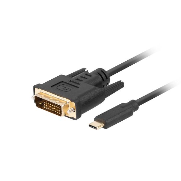Lanberg CA-CMDV-10CU-0018-BK Adattatore Cavo Video 1,8 M Usb Tipo-C DVI-D Nero (CA-CMDV-10CU-0018-BK)-image