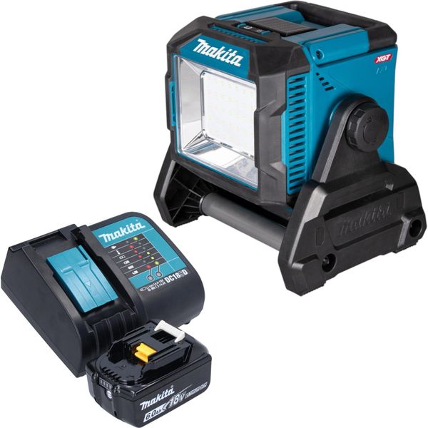 Makita Ml 005 G SG1 Lampada Da Cantiere A Batteria 18 / 40 V Max. 3.600 Lm + 1X Batteria 6,0 Ah + Caricabatteria-image