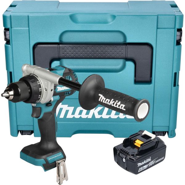 Makita Ddf 492 G1J Avvitatore A Batteria 18 V 141 Nm Brushless + 1X Batteria 6,0 Ah + Makpac - Senza Caricabatteria-image