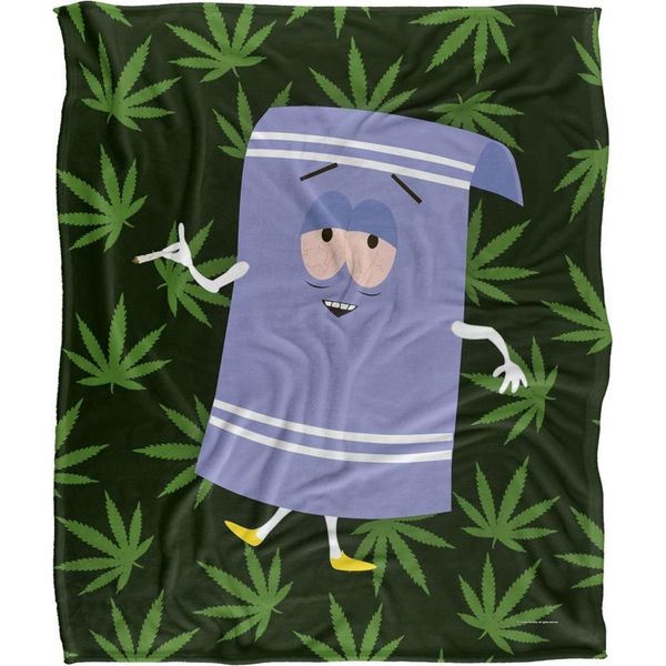 South Park - Coperta Con Stampa A Foglie, Setosa E Morbida TV24893 (Taglia Unica) (Verde/Lavanda)-image