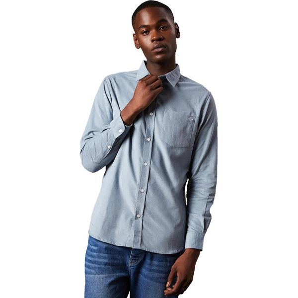 Maine - Camicia Da Uomo A Maniche Lunghe DH7848 (M) (Grigio)-image