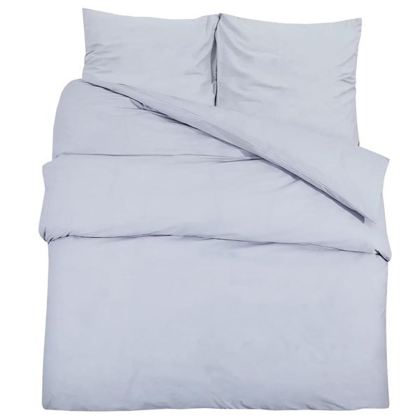 Vidaxl Set Di Biancheria Da Letto Grigio 155X220 Cm Microfibra Leggera-image
