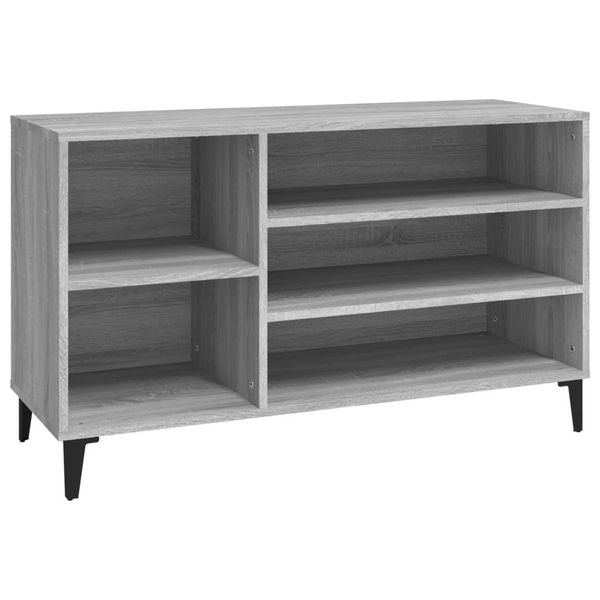 Vidaxl Portascarpe Grigio Sonoma 102X36X60 Cm Materiale A Base Di Legno-image