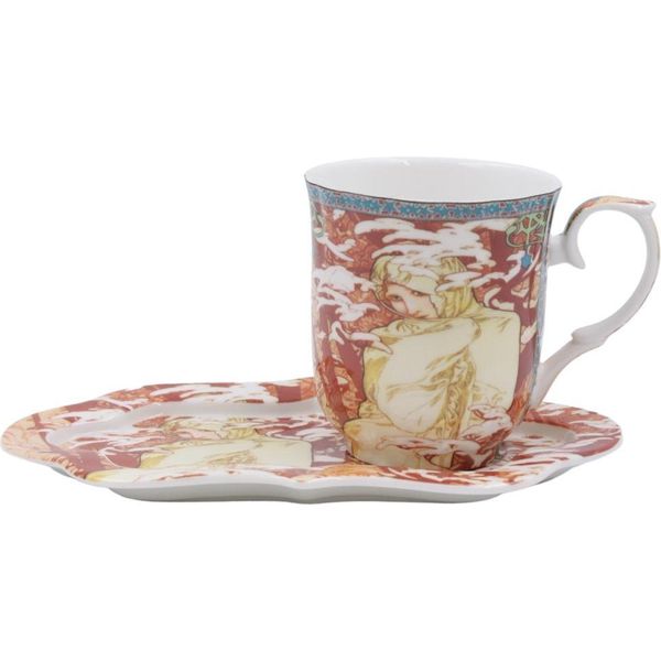 Home Elements Tazza Da 360 Ml, Con Sottobicchiere, Mucha Zima-image