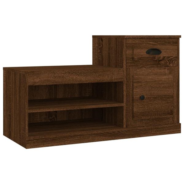 Vidaxl Scarpiera Marrone Look Rovere 100X42X60 Cm Materiale A Base Di Legno-image