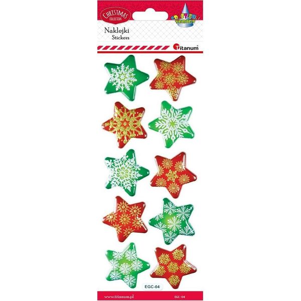Adesivi Convessi Natalizi 10Pz Stelle Di Natale Titanum-image