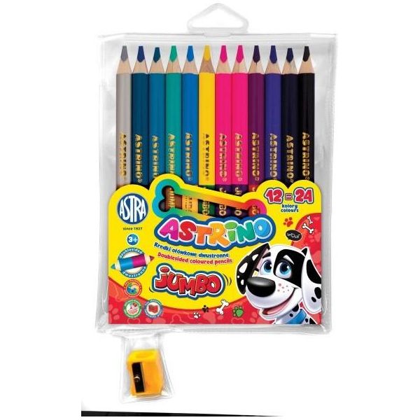 Pastelli A Matita 12/24 Colori Jumbo Tondi + Temperino Astrino 7740-image