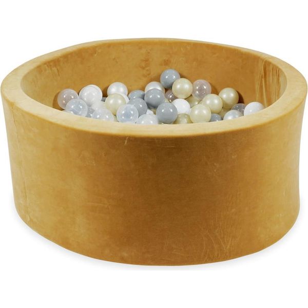 Vaschetta Di Asciugatura 90X40 Velvet Soft Carmel Con 300 Palline: Trasparente, Bianco, Madreperla, Grigio, Oro Chiaro-image