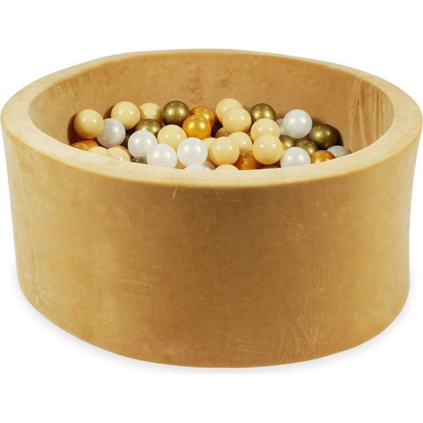 Piscina Secca 90X40 Velvet Soft Carmel Con 300 Palline: Beige, Oro Antico, Oro, Opalescente-image