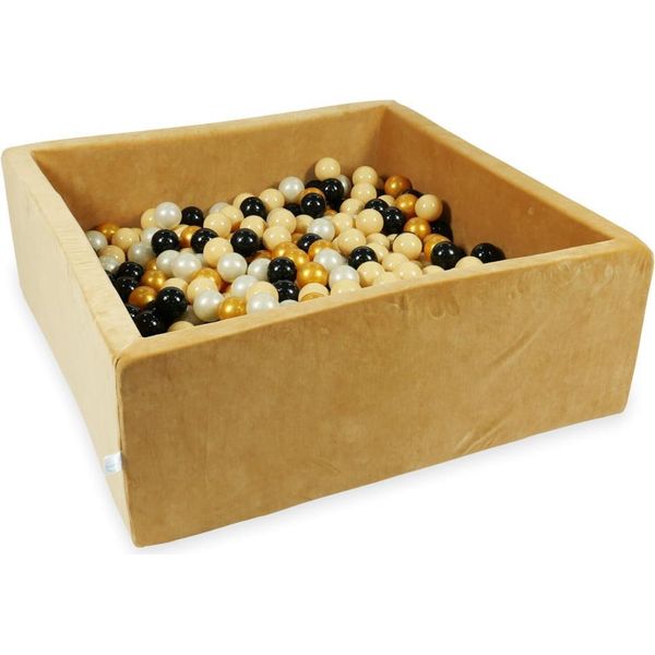 Vaschetta Di Asciugatura 110X110X40 Velvet Soft Carmel Con 600 Palline: Beige, Oro Chiaro, Oro, Nero-image